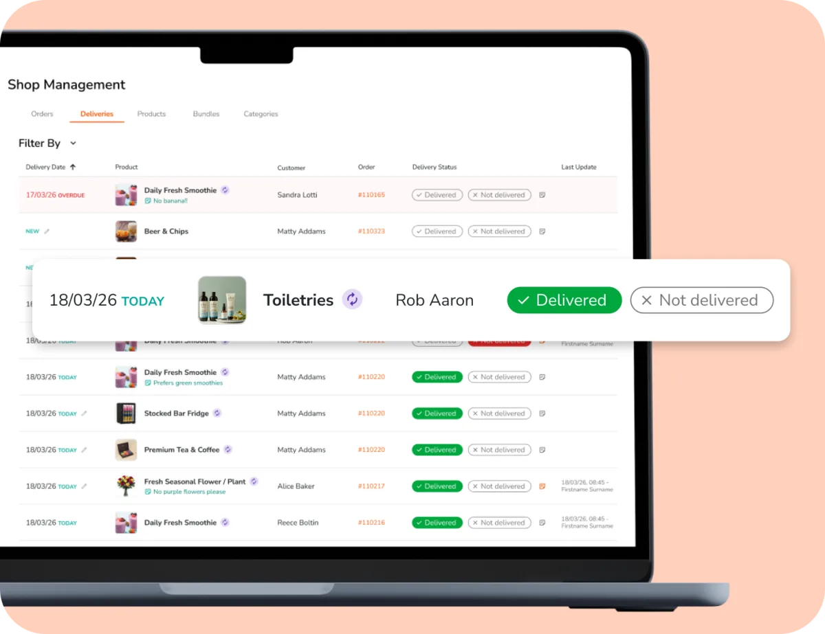 CareApp used to record additional services chosen by a family